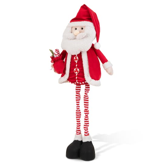 Glitzhome® 18"-36" Telescoping Fabric Christmas Santa Standing Decor | 10.75" x 5.5" x 36" | Michaels®